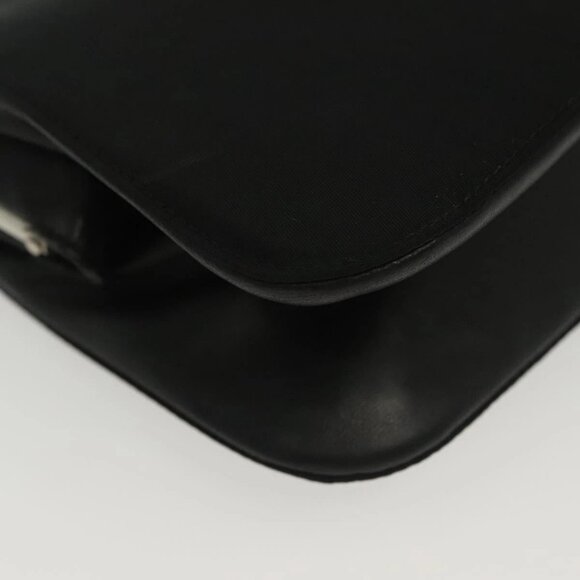 PRADA Shoulder Bag Nylon Leather Black Silver Auth 137290 - Picture 4 of 16